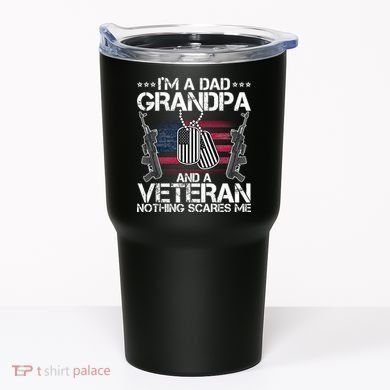 Grandpa Veteran Nothing Scares Me Tumbler