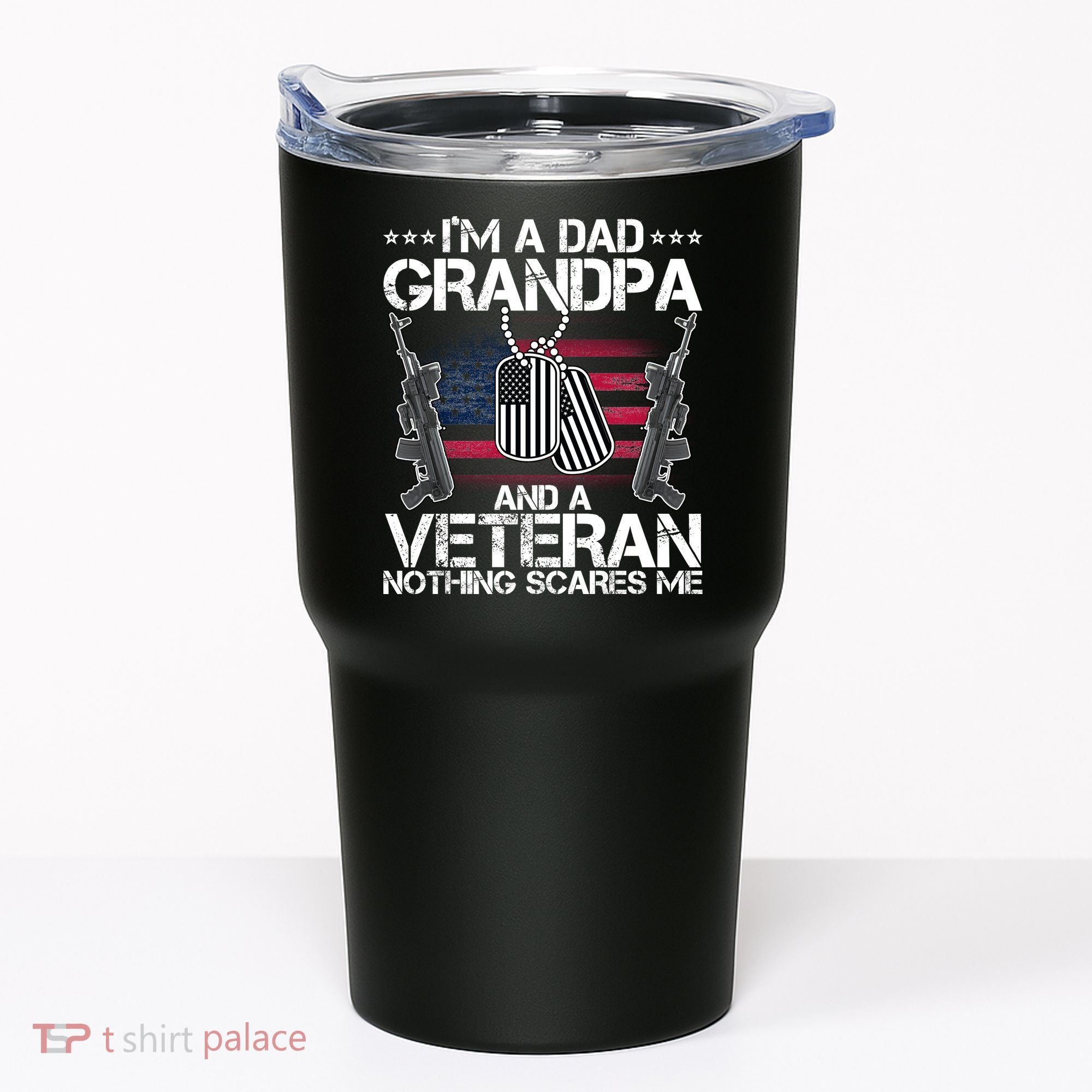 Grandpa Veteran Nothing Scares Me Tumbler