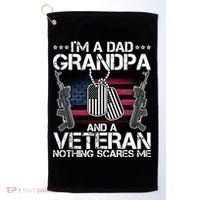 Grandpa Veteran Nothing Scares Me Golf Towel thumb 0