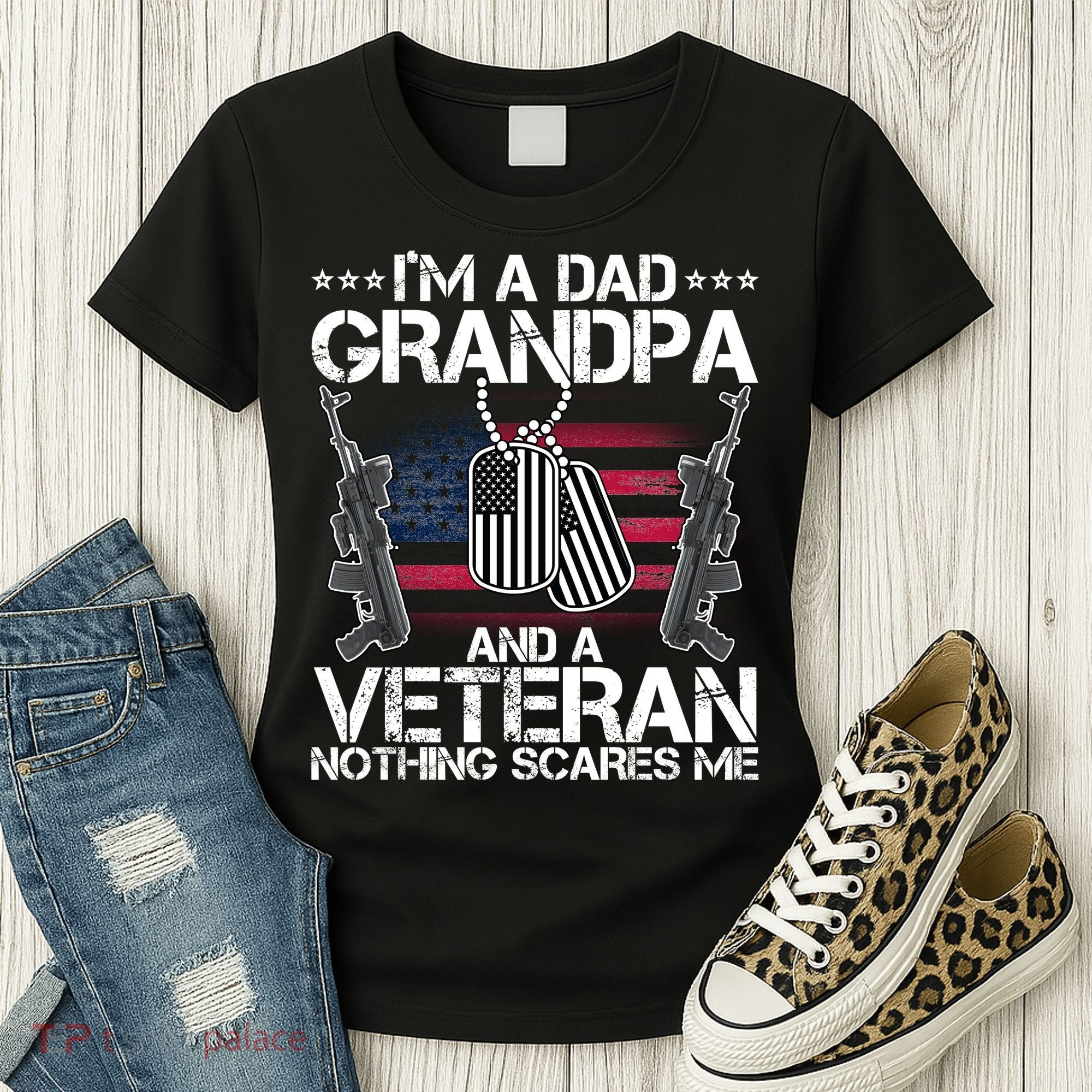 Grandpa Veteran Nothing Scares Me Women's T-Shirt
