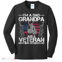 Grandpa Veteran Nothing Scares Me Kids Long Sleeve Shirt thumb 0