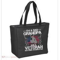 Grandpa Veteran Nothing Scares Me Tote Bag thumb 2