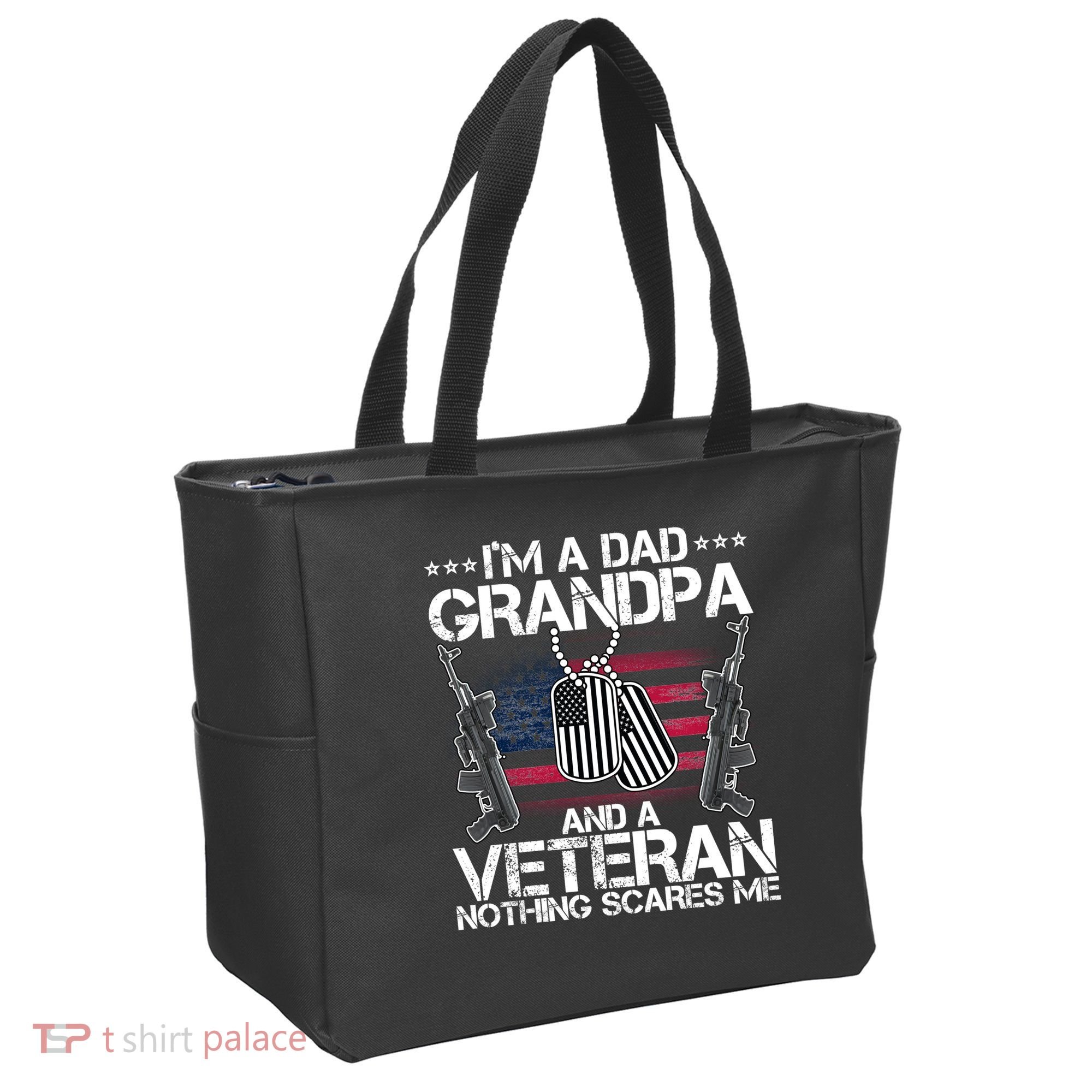 Grandpa Veteran Nothing Scares Me Tote Bag