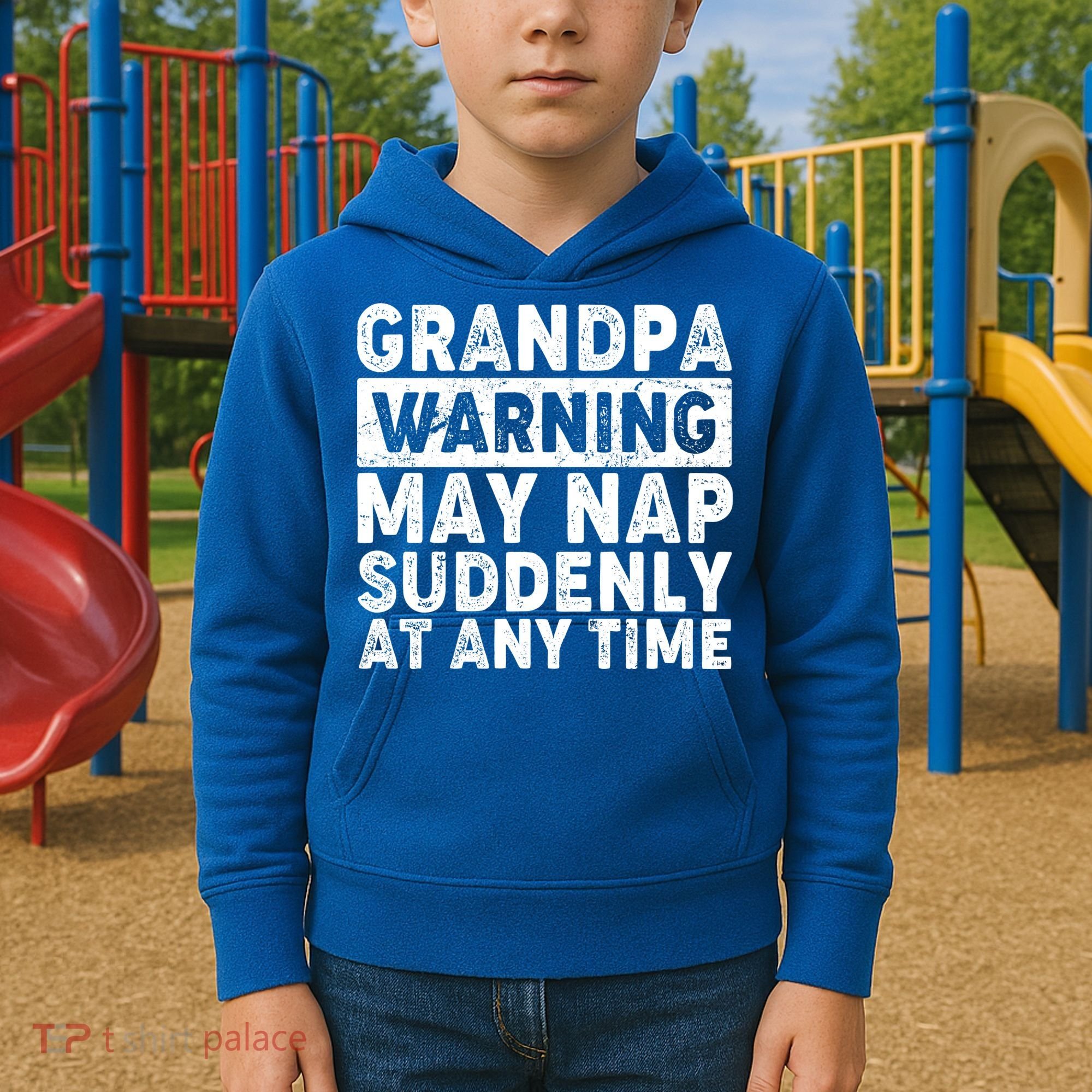 Grandpa Warning May Nap Suddenly At Any Time Kids Hoodie