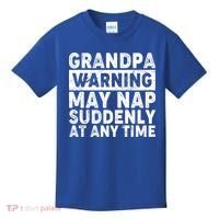Grandpa Warning May Nap Suddenly At Any Time Kids T-Shirt thumb 0
