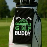 Grandpas Golf Buddy Fathers Day Golf Towel thumb 2