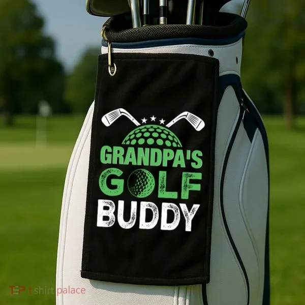 Grandpas Golf Buddy Fathers Day Golf Towel