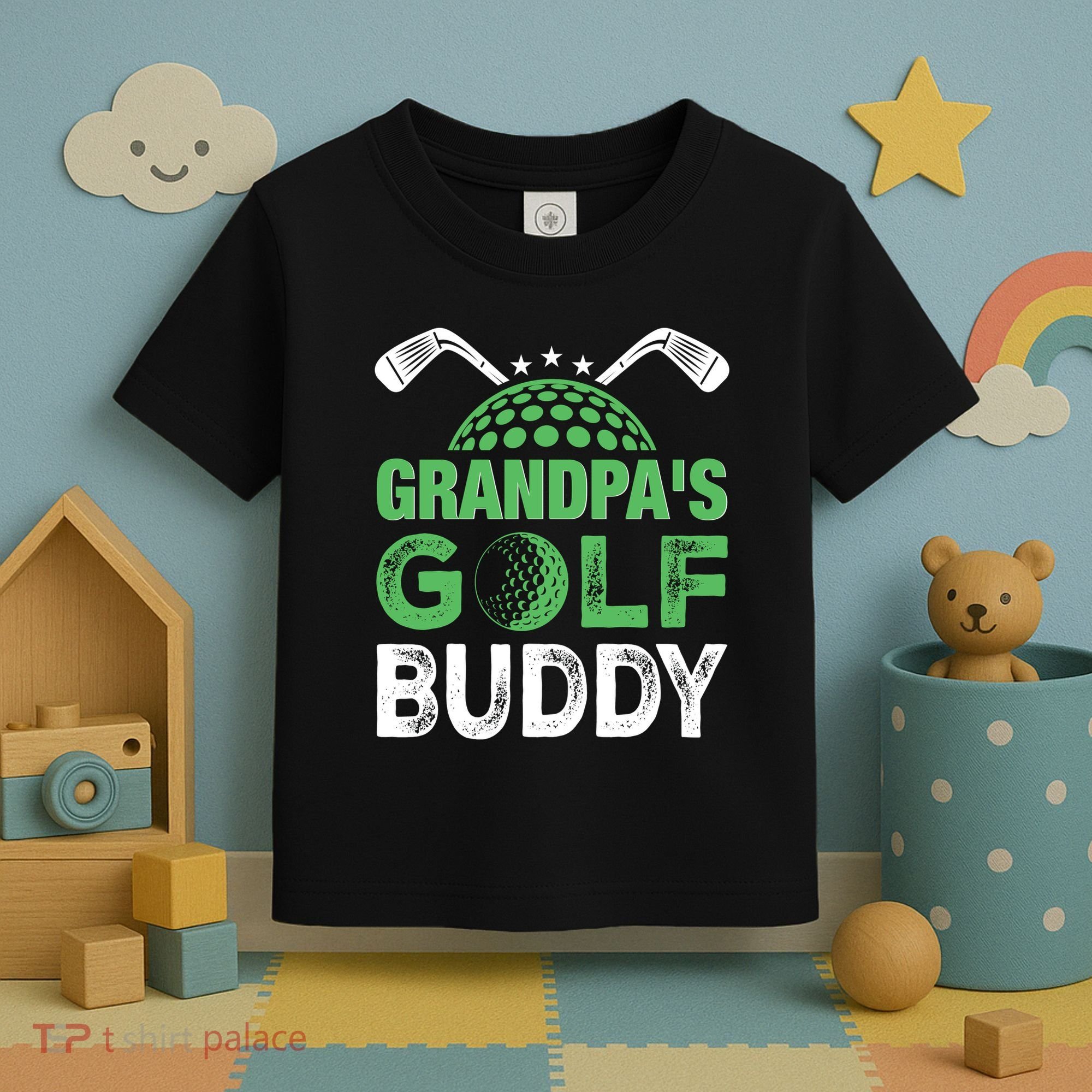 Grandpas Golf Buddy Fathers Day Toddler T-Shirt