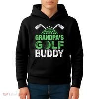Grandpas Golf Buddy Fathers Day Kids Hoodie thumb 4