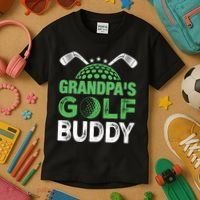 Grandpas Golf Buddy Fathers Day Kids T-Shirt thumb 3