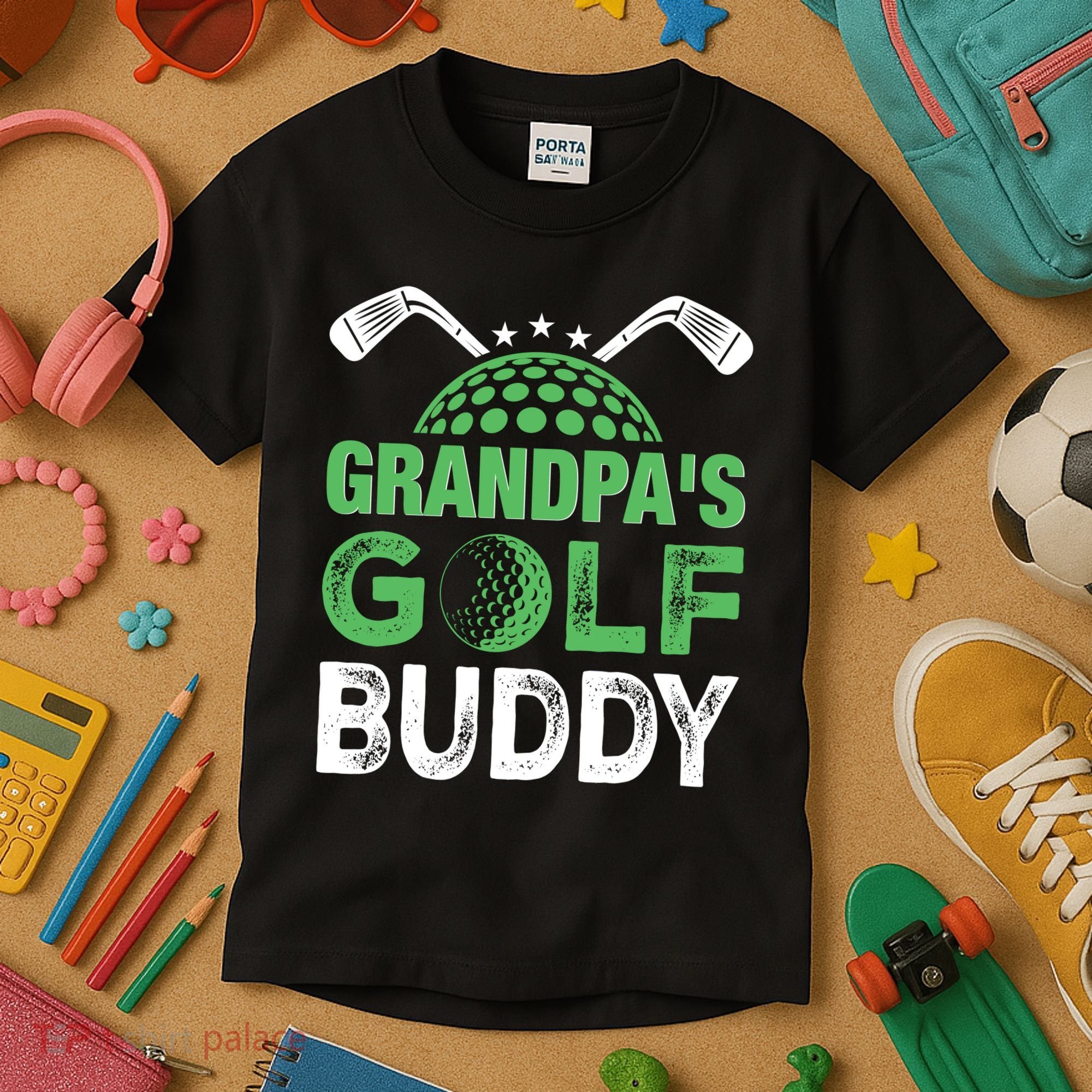 Grandpas Golf Buddy Fathers Day Kids T-Shirt