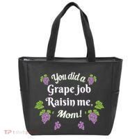 Grape Job Raisin Me Funny Mom Tote Bag thumb 0