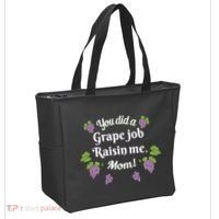 Grape Job Raisin Me Funny Mom Tote Bag thumb 2