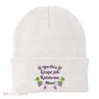 Grape Job Raisin Me Funny Mom Beanie thumb 0