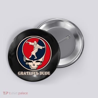 Grateful Dude Skull Button