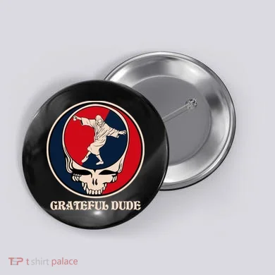Grateful Dude Skull Button