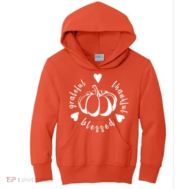 Grateful Faithful Blessed Kids Hoodie