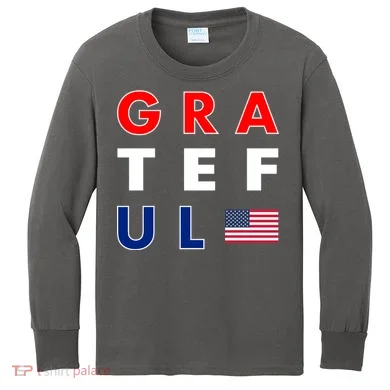 Grateful for America Kids Long Sleeve Shirt