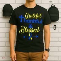 Grateful Thankful & Blessed Down Syndrome T-Shirt thumb 6