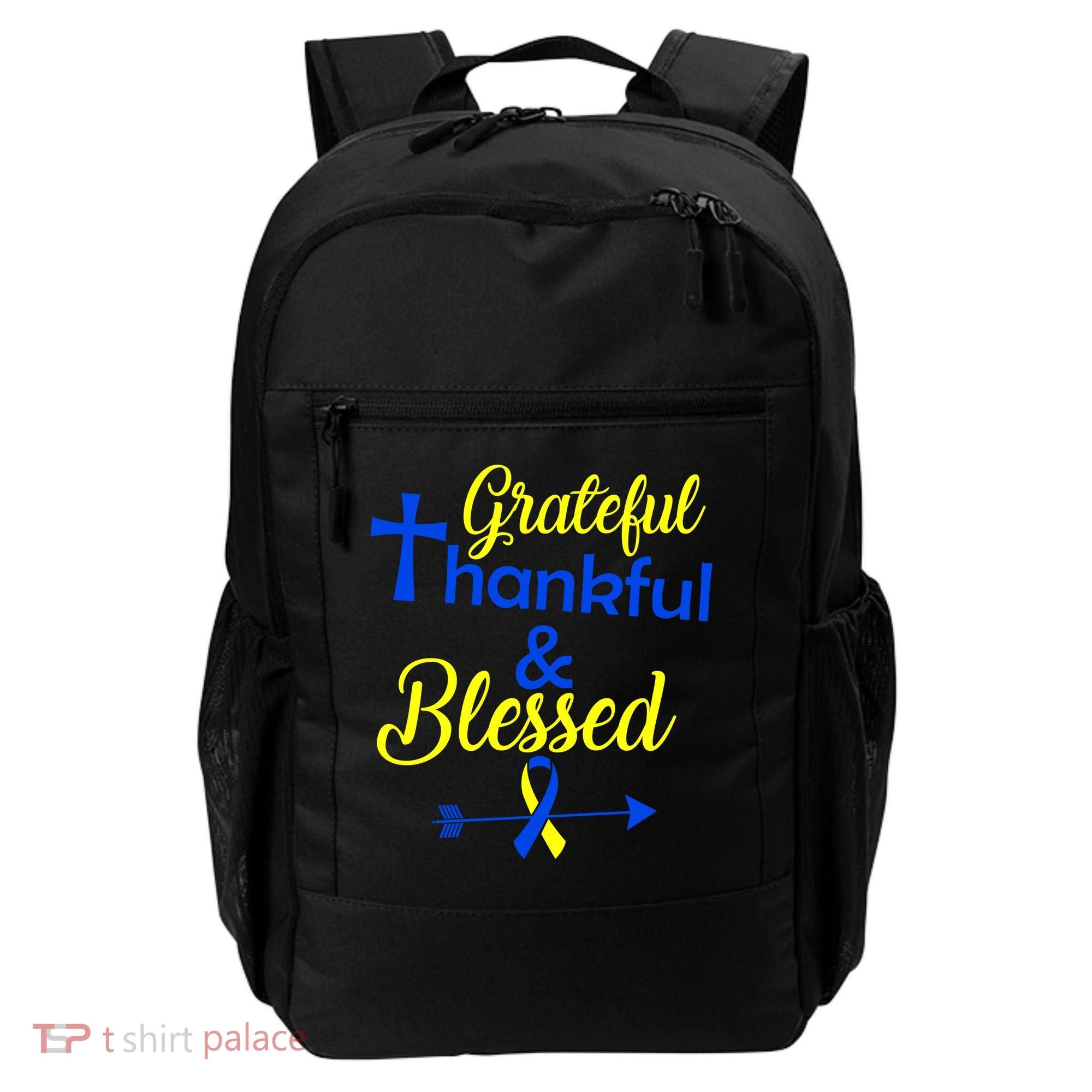 Grateful Thankful & Blessed Down Syndrome Backpack