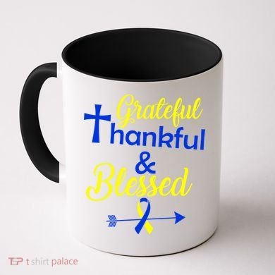 Grateful Thankful & Blessed Down Syndrome Coffee Mug