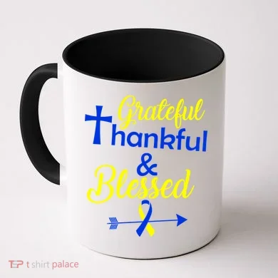 Grateful Thankful & Blessed Down Syndrome Coffee Mug
