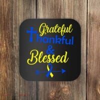 Grateful Thankful & Blessed Down Syndrome Coaster thumb 0