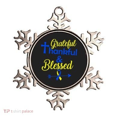 Grateful Thankful & Blessed Down Syndrome Ornament