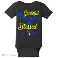 Grateful Thankful & Blessed Down Syndrome Baby Bodysuit thumb 0