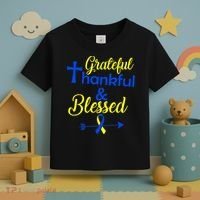 Grateful Thankful & Blessed Down Syndrome Toddler T-Shirt thumb 3