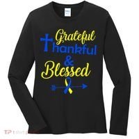 Grateful Thankful & Blessed Down Syndrome Women's Long Sleeve Shirt thumb 0