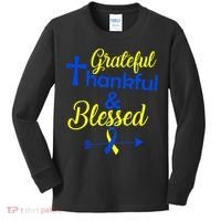 Grateful Thankful & Blessed Down Syndrome Kids Long Sleeve Shirt thumb 0