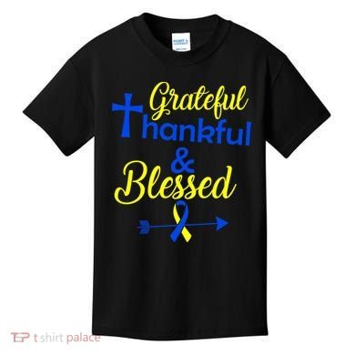 Grateful Thankful & Blessed Down Syndrome Kids T-Shirt
