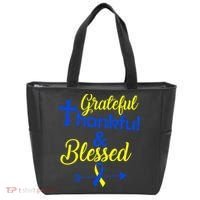 Grateful Thankful & Blessed Down Syndrome Tote Bag thumb 0