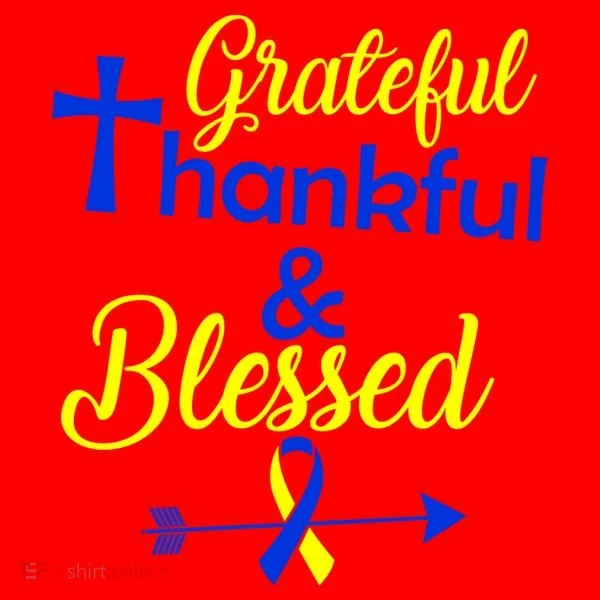 Grateful Thankful & Blessed Down Syndrome Santa Hat
