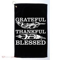 Grateful Thankful And Blessed Golf Towel thumb 0
