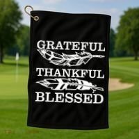 Grateful Thankful And Blessed Golf Towel thumb 1
