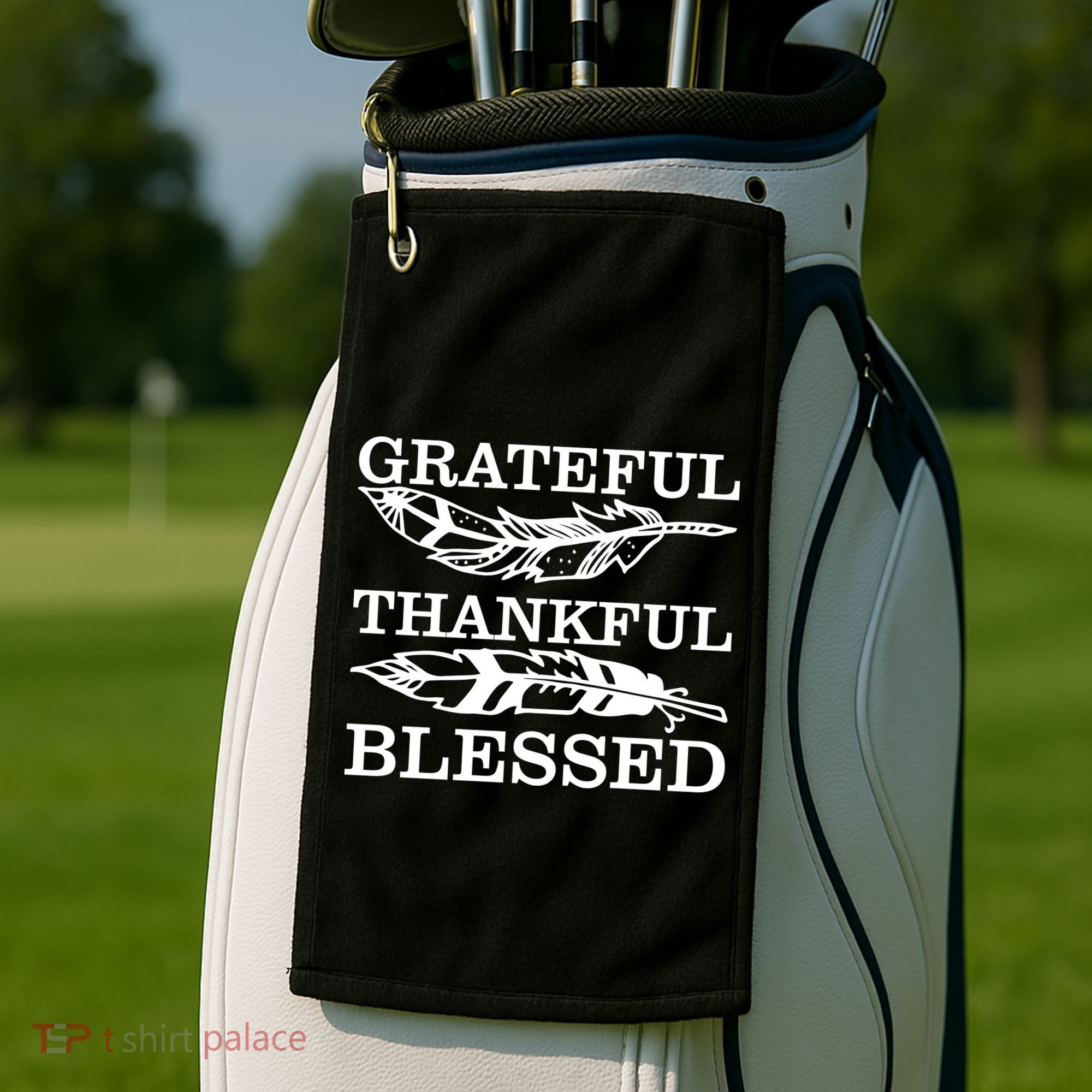 Grateful Thankful And Blessed Golf Towel