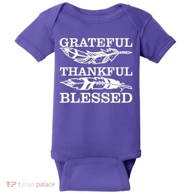 Grateful Thankful And Blessed Baby Bodysuit
