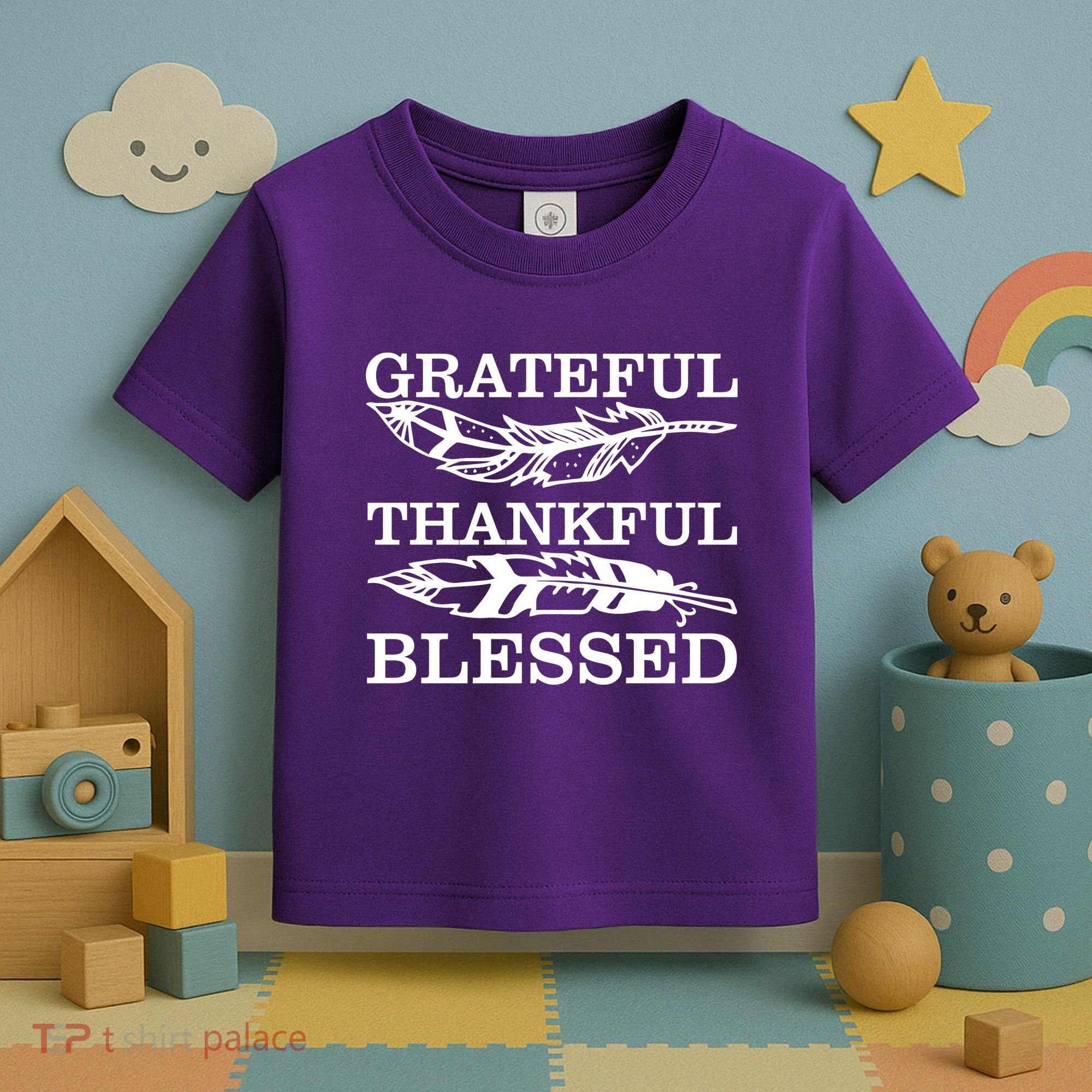 Grateful Thankful And Blessed Toddler T-Shirt