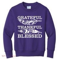 Grateful Thankful And Blessed Kids Sweatshirt thumb 0