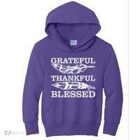 Grateful Thankful And Blessed Kids Hoodie thumb 0