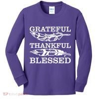 Grateful Thankful And Blessed Kids Long Sleeve Shirt thumb 0