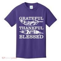 Grateful Thankful And Blessed Kids T-Shirt thumb 0