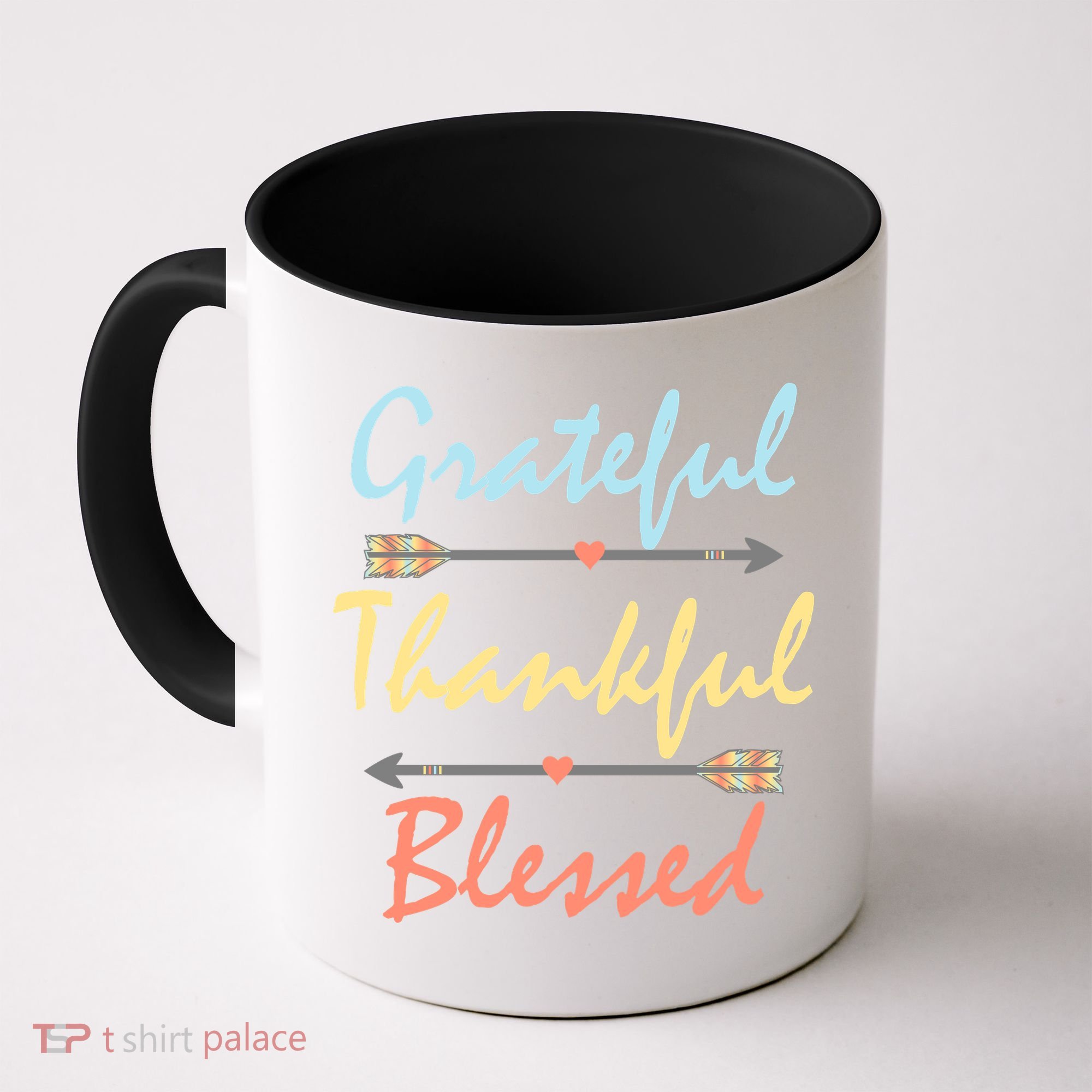 Grateful Thankful Blessed Colorful Thanksgiving Coffee Mug