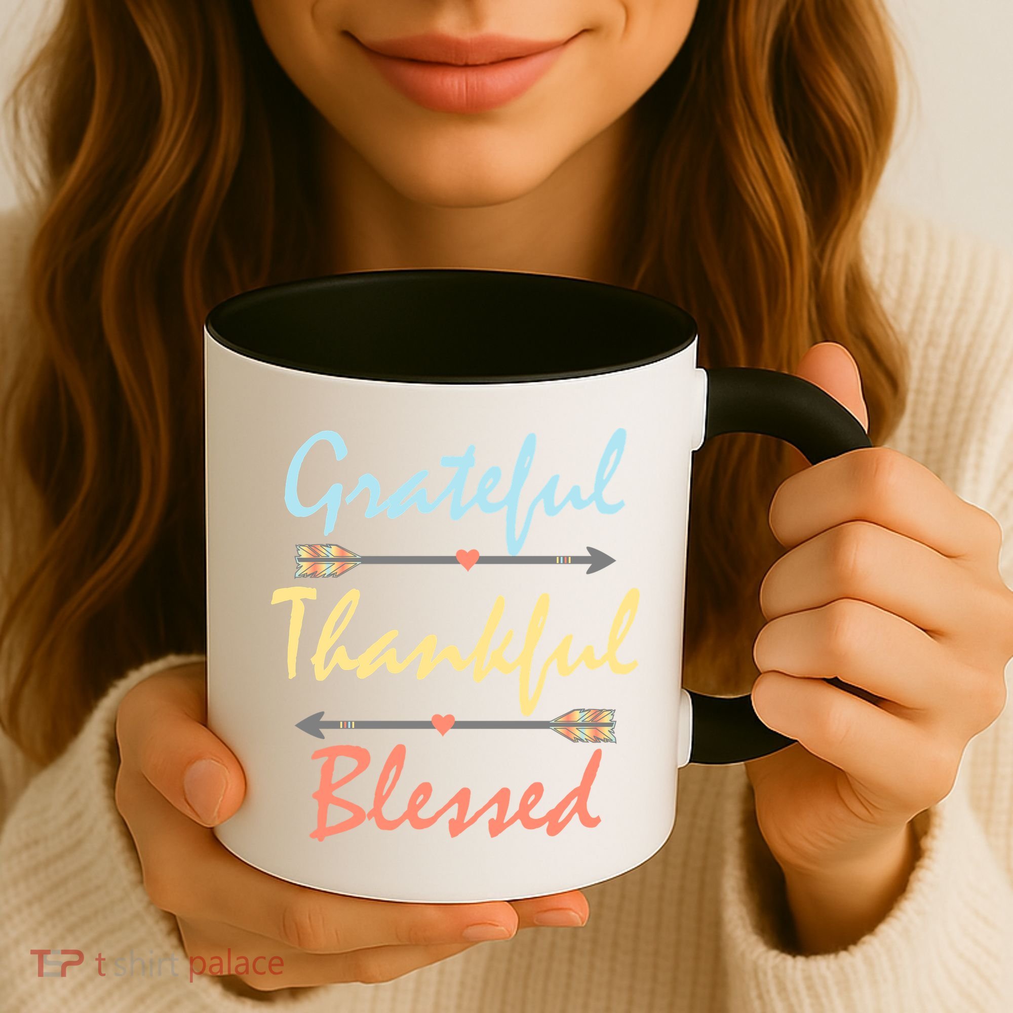 Grateful Thankful Blessed Colorful Thanksgiving Coffee Mug
