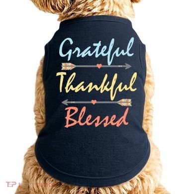 Grateful Thankful Blessed Colorful Thanksgiving Doggie Tank