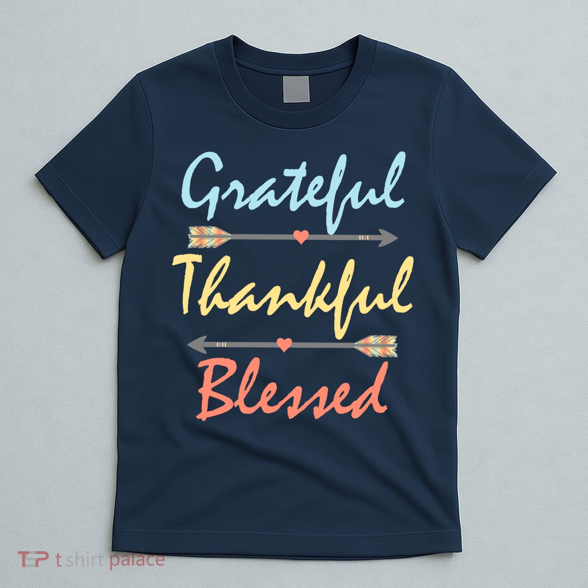 Grateful Thankful Blessed Colorful Thanksgiving T-Shirt