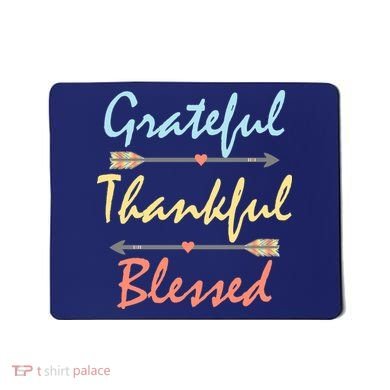 Grateful Thankful Blessed Colorful Thanksgiving Mousepad
