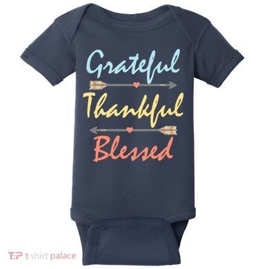 Grateful Thankful Blessed Colorful Thanksgiving Baby Bodysuit